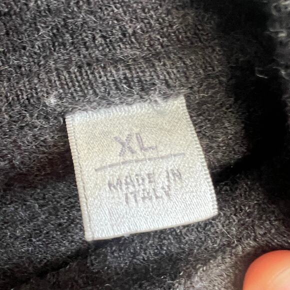 Gray Wool Sweater Collared Made in Italy Minimalist Classic Luxury Small - Picture 4 of 9